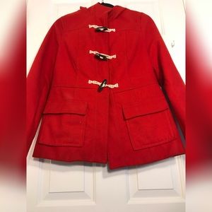 Red duffle jacket